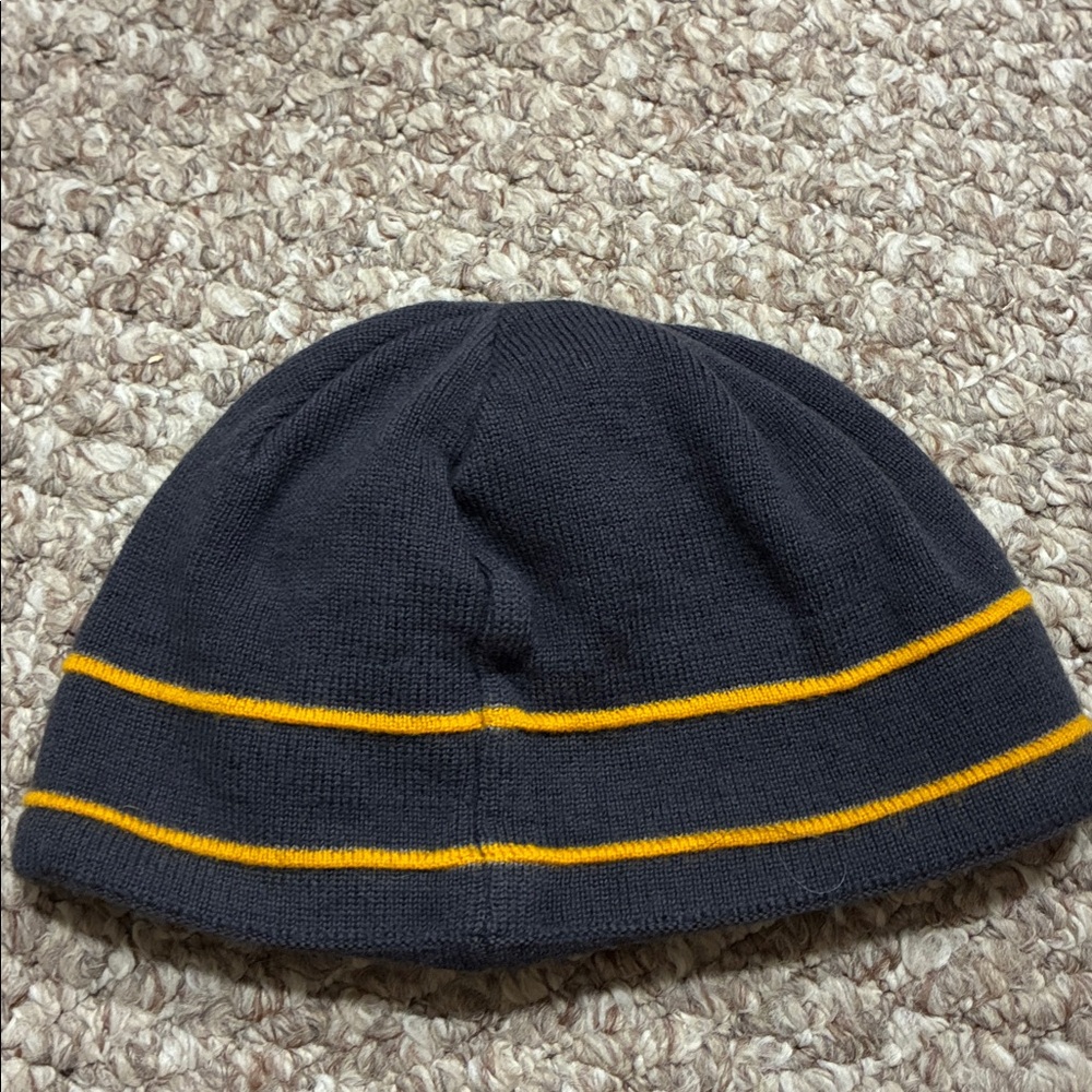 The North Face Dark Gray and Yellow Knit Beanie - Picture 2 of 3